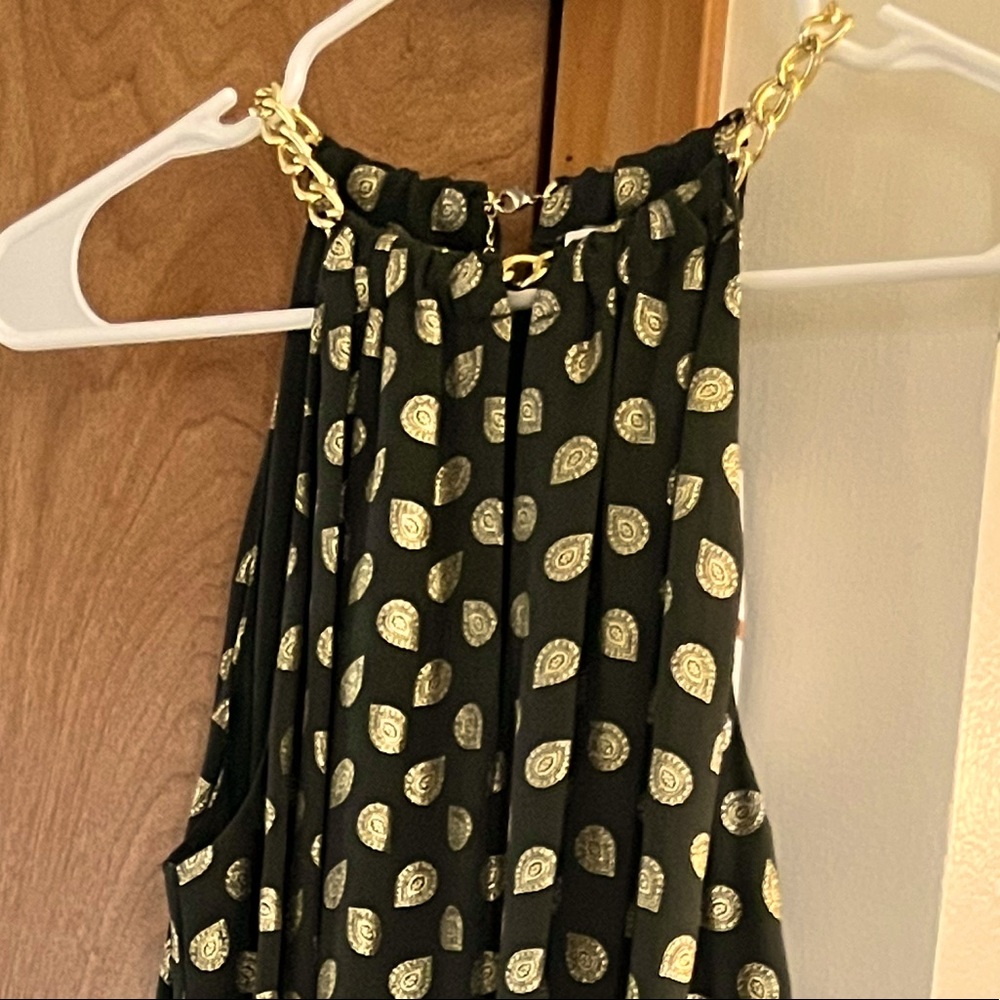 Michael Kors high-low dress with chains. Army green color with good patterns.